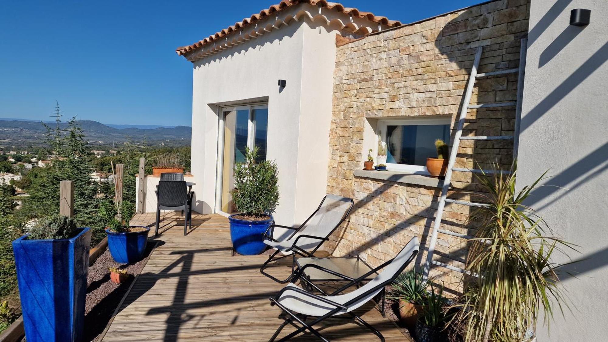 Reve D'Escapade Chambre Avec Vue Sublime Sur Les Cevennes Ardechoises Barjac  Bagian luar foto